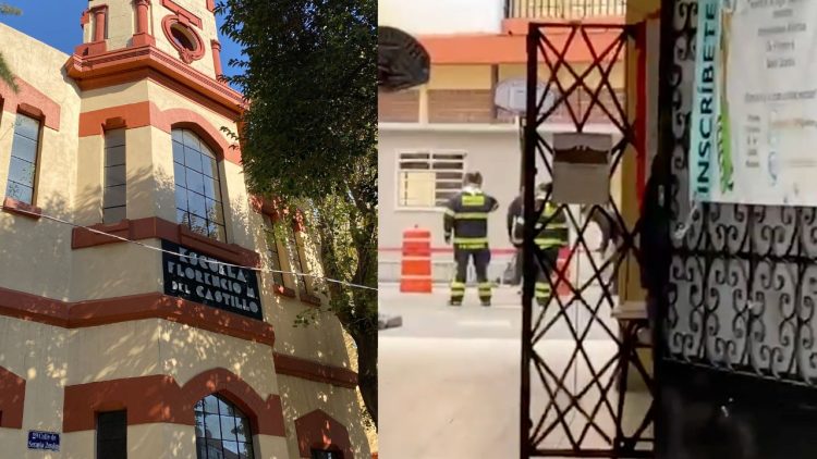 Acuden servicios de emergencia a primaria de la Cuauhtémoc por cuarteadura de una barda