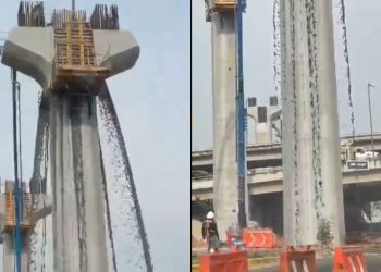 Colapsa colado de columna de tren “El Insurgente”