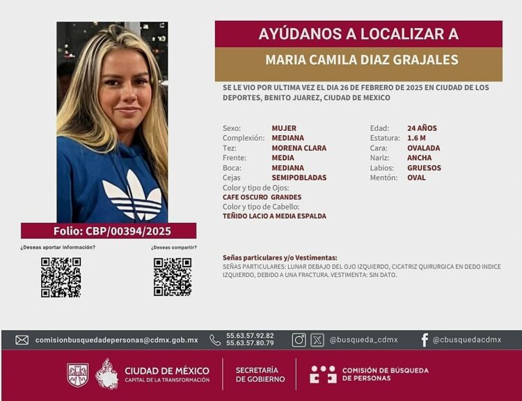 Caso María Camila Díaz Grajales genera cooperación entre México y Colombia