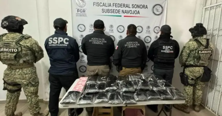 Detienen a hombre con 32 kilos de fentanilo en Huatabampo, Sonora