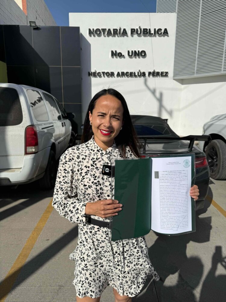 Olivia Aguirre registró ante Notario su plan de trabajo como Ministra de la Suprema Corte y reta a los demás candidatos a hacer lo mismo