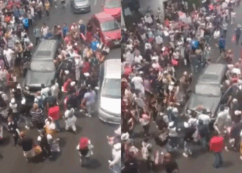Auto intenta pasar a manifestantes en San Antonio Abad