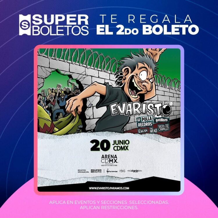 MAÑANA ES EL CONCIERTO DE EVARISTO Y LOS BOLETOS ESTÁN AL 2X1 EN SUPERBOLETOS
