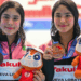 Las gemelas Lía y Mía Cueva Lobato se cuelgan el bronce en el Mundial de Clavados… ¡a los 14 años!