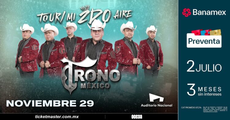 El Trono de México celebra 20 años de trayectoria con su gira Mi Segundo Aire