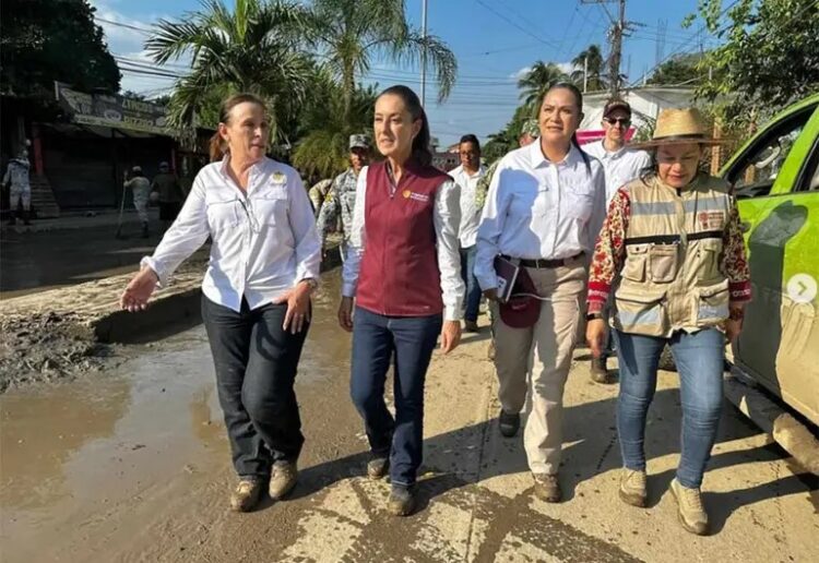 Tras inundaciones en Veracruz: Sheinbaum y Montiel supervisan zonas afectadas