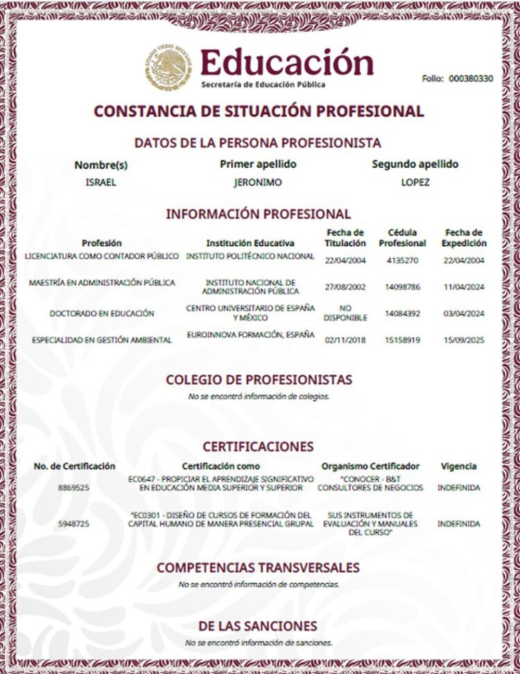 Mario Delgado encubre irregularidades y actos de corrupción en la Dirección General de Profesiones de la SEP