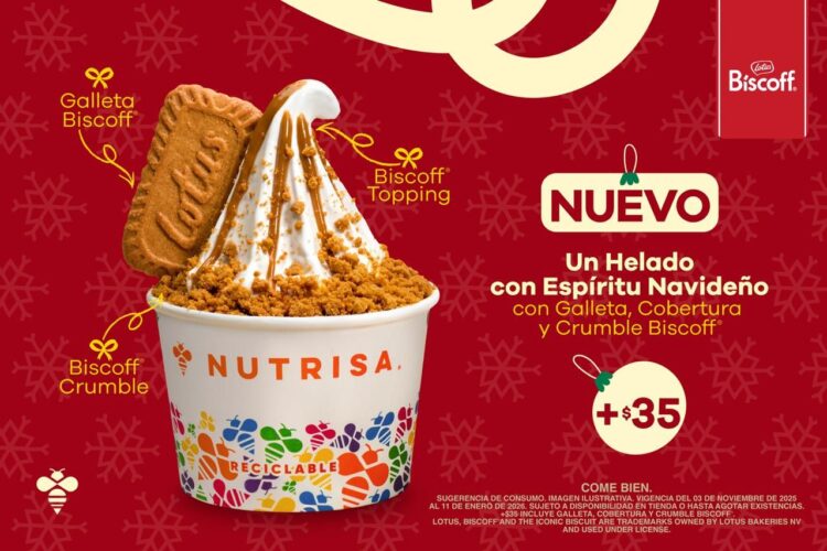 Lotus Biscoff® y Nutrisa lanzan un helado para la temporada navideña