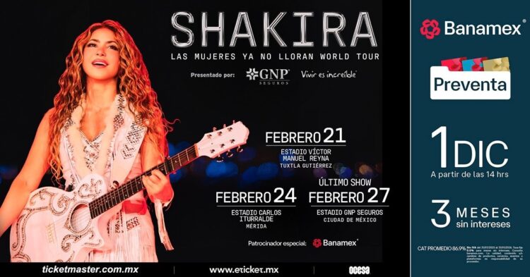 Shakira dará conciertos en México en 2026: fechas, lugares y cuándo comprar boletos