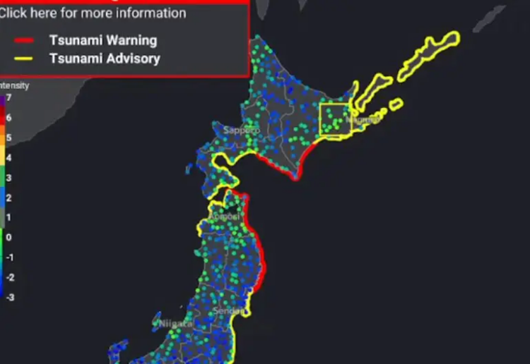 Japón emite alerta de tsunami tras terremoto de magnitud 7,6 en el Pacífico