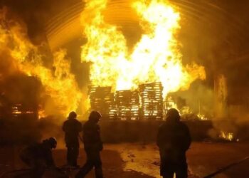 Voraz incendio consume tarimas en la Central de Abasto, CDMX