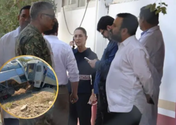 Sheinbaum visita a víctimas del accidente del Tren Interoceánico, anuncia apoyos de 30 mil pesos
